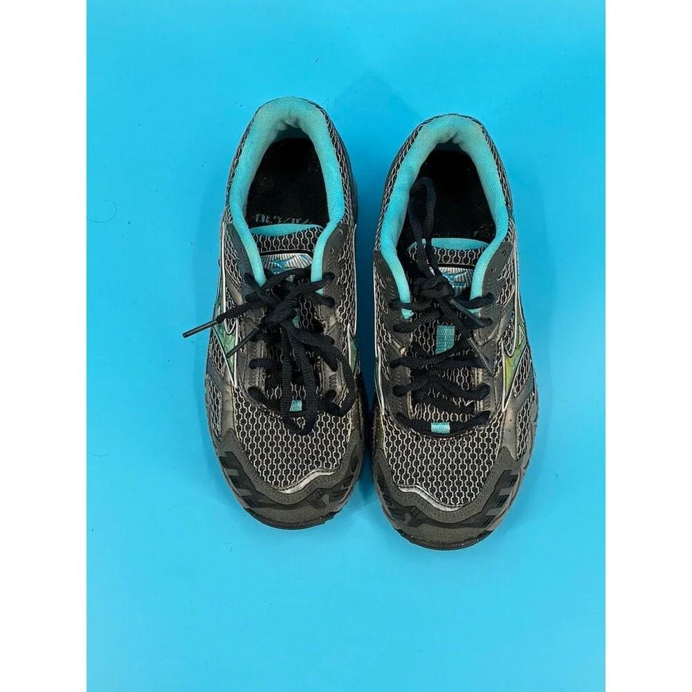 Mizuno Wave Ascend 4 Womens 7.5 EU 38 Black Blue Trail Running Shoes 410353